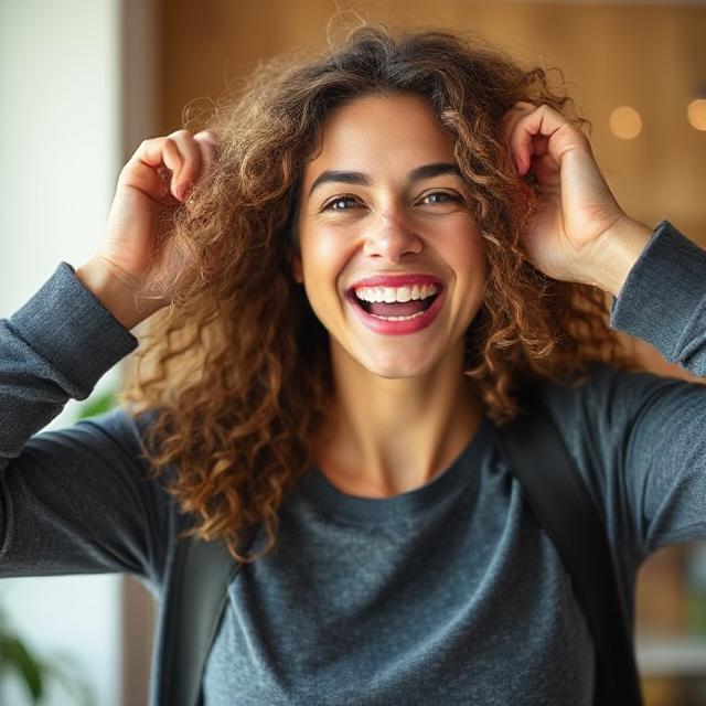 A healthy person looking vibrant and energetic
