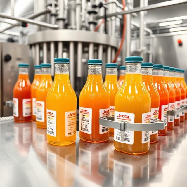 Clean and modern juice bottling facility